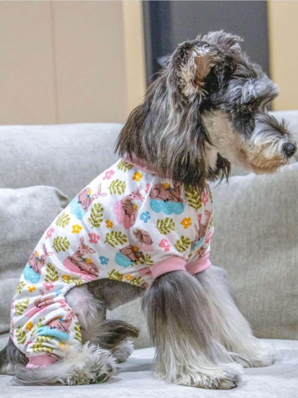 CuteBone Small Dog Pajamas Deer Print Puppy Onesie Soft Pet Jumpsuit NWOT